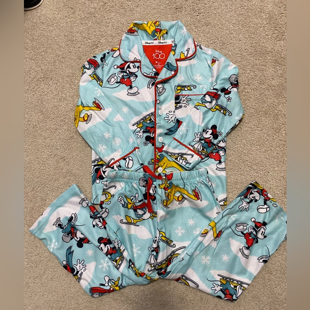Disney 100 years Kids Pajamas - Blue with Mickey Mouse Print
